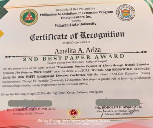 HOPE Shines in Palawan: Ariza Clinches 2nd Best Paper at International PAEPI Conference
